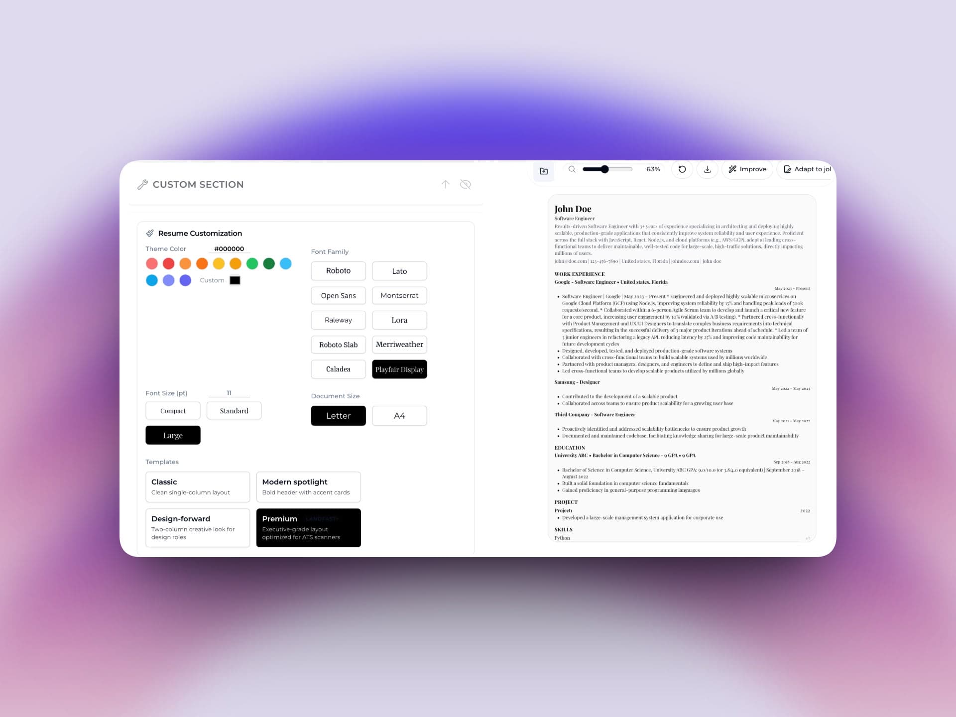 Import your existing CV